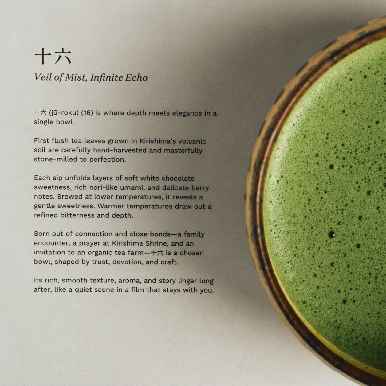 十六 JU-ROKU (16) SPECIALTY GRADE ORGANIC MATCHA